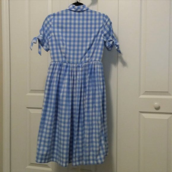 Light Blue Checkered Gingham Trudie Summer Dress - Picture 5 of 6
